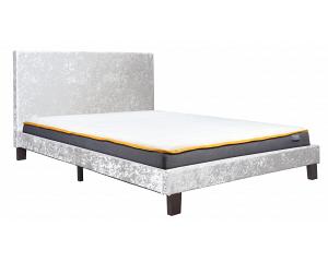 4ft Small Double Berlinda Steel Crushed Velvet Fabric upholstered bed frame